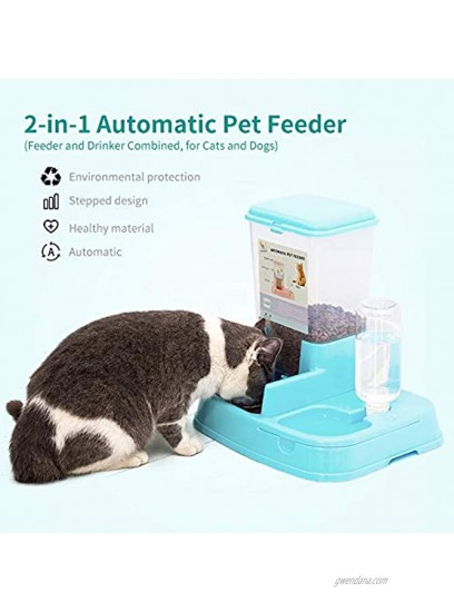 ASENVER 2-in-1 Pet Automatic Feeder Dog Food Water Dispensers with Large Capacity Food Container Gravity Water Bottle