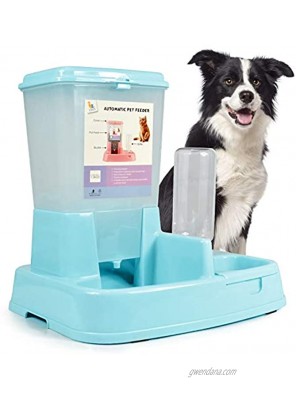 ASENVER 2-in-1 Pet Automatic Feeder Dog Food Water Dispensers with Large Capacity Food Container Gravity Water Bottle