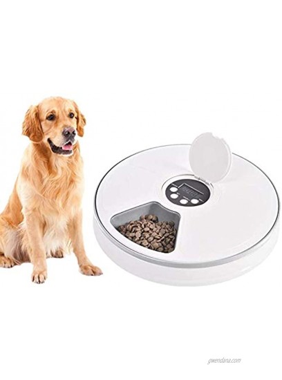 Automatic Pet Dog Feeder for Cats Dogs Rabbits & Small Animals,6 Meal Trays Dry Wet Food Water Auto Feeder with LCD Display Programmable Digital Timer,Portion Control Food Dispenser Feeder