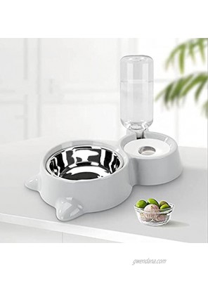 Cat Dog Bowls Pet Food Water Feeder Bowl Automatic Water Storage Stainless Steel Non-wetting Mouth