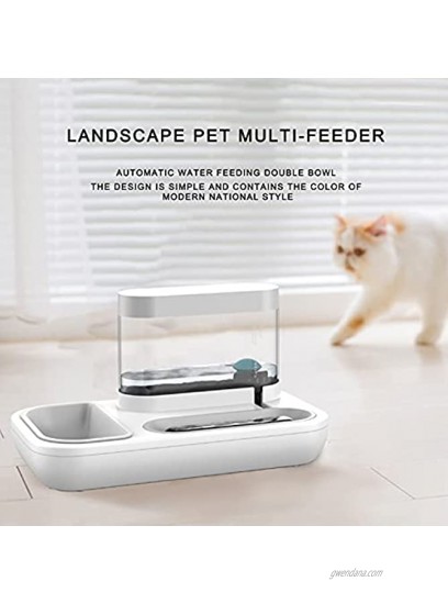 Large Capacity 1.5L Pet Automatic Water Dispenser Food and Water Double Bowl Non-Slip Removable Automatic Water Dispenser Energy Saving Water Dispenser Suitable for Cats Small Dogs.