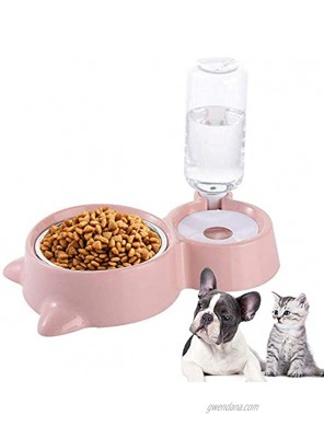 Meipire Dog Cat Double Bowls Automatic Cat Feeder and Water Dispenser Pet Food and Water Feeder Bowls with Automatic Water Bottle for Small Large Dog Pets Puppy Kitten Rabbit