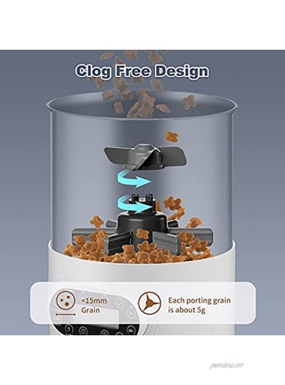 Segorts Automatic Cat Feeder with Timer 4.5L Pet Food Dispenser with Stainless Steel Bowl -1-4 Meals per Day Low Food LED Indication Dual Power Supply & Voice Recorder for Small & Medium Pets