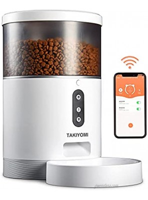 TAKIYOMI Automatic Cat Feeder,4L,Wi-Fi Enabled Smart Pet Feeder for Cats and Dogs Smart Pet Feeder with APP Control Food Dispenser for Cats Dogs & Small Pets Distribution Alarms and Voice Recorder