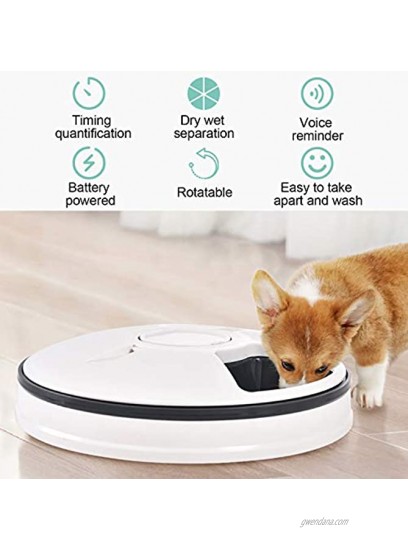 thanksky Automatic Dog Feeder Cat Food Dispenser Dry or Wet Pet Feeder Automatic 6 Meal Trays with Portion Control LCD Smart Programmable ClockPink