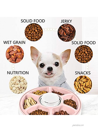 thanksky Automatic Dog Feeder Cat Food Dispenser Dry or Wet Pet Feeder Automatic 6 Meal Trays with Portion Control LCD Smart Programmable ClockPink
