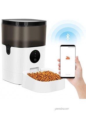 TTPet Automatic Cat Feeder with App Control Timed Dog Food Dispenser 4L Capacity Bluetooth Enabled Portion Control Voice Recording Timer Programmable up to 8 Meals a Day