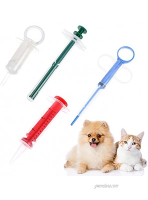 Vanproo 4PCS Pet Syringe Pet Pill Shooter Silicone Tip Pet Feeder Feeding Dispenser Tool Reusable Feeding Tool for Cats Dogs Small Animals