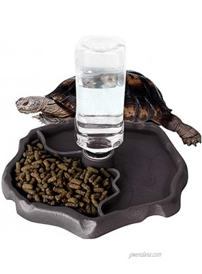 WINGOFFLY Automatic Reptile Feeders Waterer Automatic-refilling Turtle Water Dispenser Bottle Tortoise Food Water Bowl Feeding Dish for Lizards