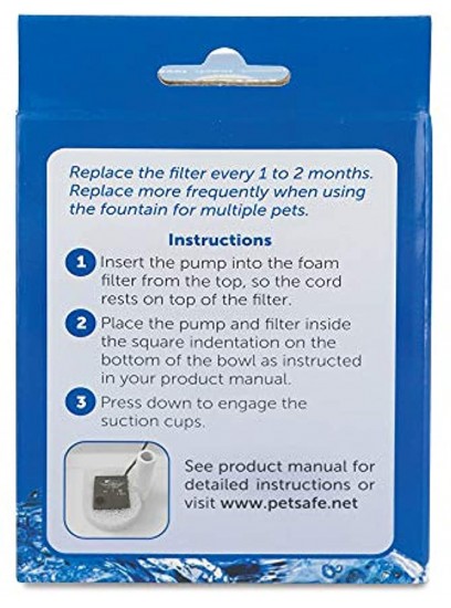 PetSafe Drinkwell Replacement Foam Filters Compatible with PetSafe Ceramic and Stainless Steel Pet Fountains for Water Dispensers 2 Pack PAC00-13711