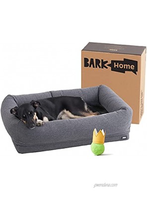 BarkBox Memory Foam Dog Bed High Density Foam Base for Orthopedic Joint Relief Crate Lounger Dog Couch or Sofa Pet Bed Machine Washable Cover with Water-Resistant Lining
