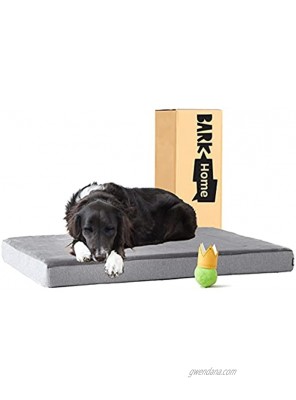 Barkbox Memory Foam Platform Dog Bed Plush Mattress for Orthopedic Joint Relief Machine Washable Cuddler with Removable Cover and Water-Resistant Lining Includes Squeaker Toy