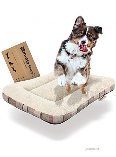 Fluffy Care Dog Bed Crate Pad Mat Pet Bed Puppy Bed Mat Mattress Kennel Pads 24 30 36 42 inch for Large Medium Small Dogs Cats Machine Washable Super Soft Cozy Non-Slip Bottom