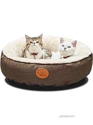 HACHIKITTY Washable Donut Cat Bed Round Cat Beds Indoor Cats Medium Big Cat Bed Machine Washable 24