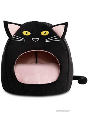 Hollypet Cozy Pet Bed Warm Cave Nest Sleeping Bed Kitty Shape Puppy House for Cats and Small Dogs 17 x 17 inches