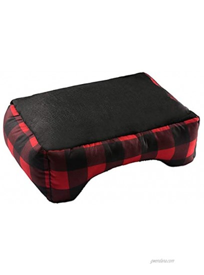 Hollypet Printed Flannel Rectangle Plush Dog Cat Bed Self-Warming Pet Bed Red Checked
