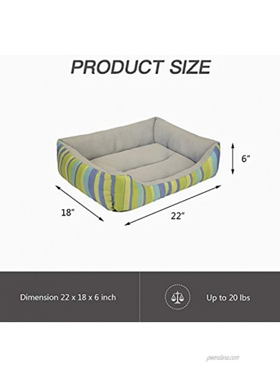 HZBOYA Self-Warming Pet Bed for Small Dogs and Cats Rectangle Nest Square House Enjoy Sleep Machine Washable Sofa Cover Multiple Colors