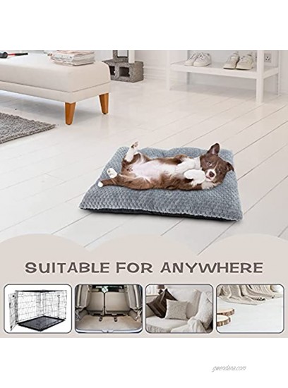 INVENHO Dog Bed Crate Pad Dog Beds for Small Medium Large Dogs Pet Bed Pad for Kennels Washable Ultra Soft Non-Slip Bottom Dog Mat Bed Cat Sleeping Beds Mattress Crate Beds Grey 23