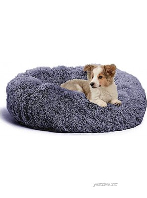 jincheng Calming Dog Bed Cat Bed Donut Faux Fur Pet Bed Self-Warming Donut Cuddler Comfortable Round Plush Dog Beds for Large Medium Small Dogs and Cats 24 32 40 47