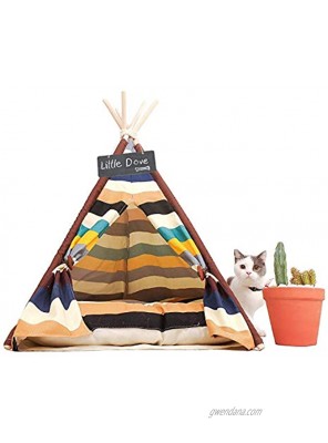 little dove Pet Teepee DogPuppy & Cat Bed Portable Pet Tents & Houses for DogPuppy & Cat Colorful Style 24 Inch no Cushion