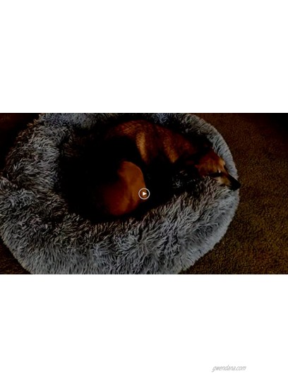 Luciphia Round Dog Cat Bed Donut Cuddler Faux Fur Plush Pet Cushion for Large Medium Small Dogs Self-Warming and Cozy for Improved Sleep