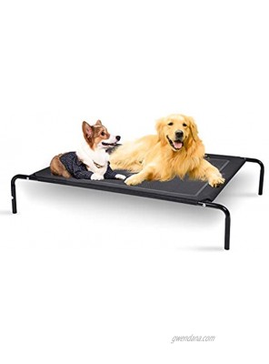 OLSAGO Elevated Dog Bed for Large Dog and Pet 49 inches Portable Raised Dog Cot Bed for Camping or Beach,Indoor & Outdoor Pet Bed with Durable Frame and Breathable MeshLarge,Black