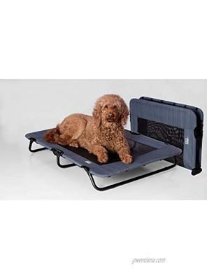 Pet Gear Lifestyle Pet Cot Elevated Bed | No Assembly Required | Premium Tear Resistant Cooling Mesh | Indoor & Outdoor | Lightweight & Portable 40" Lake Blue PG6240LBA