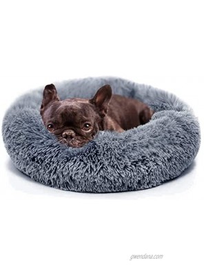 Small Dog Bed Calming Dogs Bed for Small Dogs Anti-Anxiety Puppy Bed Machine Washable 19 23 30 39 48 Inches Warming Cozy Soft Pet Round Bed