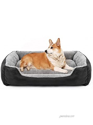 Teodty Dog Bed Washable Rectangular Sleep Orthopedic Sofa Pet Bed with Warm Breathable Soft Cotton and Coral Fleece Non-Slip Bottom for Large Medium Small Dogs and Cats