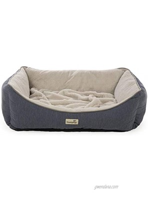 TrustyPup Burrow Nest | Bolstered Cuddler Pet Bed with Built-in Blanket | Offers Head & Neck Support | Soft & Cozy Dog Bed | Medium 31 x 23 x 9