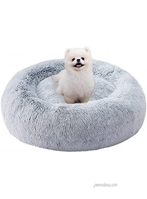 WNPETHOME Calming Dog Bed Cat Bed Donut Faux Fur Pet Bed Self-Warming Donut Cuddler Comfortable Round Plush Dog Beds