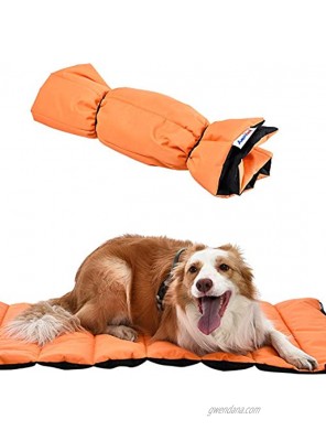 AmeriLuck Portable Dog Pad Easy Carry Travel Pet Mat Anti-Slip Waterproof Machine Washable Medium Orange