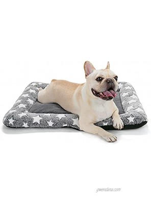 Dog Crate Bed Dog Crate Mat Dog Pad for Crate Ultra Soft with Star Print Bolster Dog Bed for Small Medium Dog Machine Washable Anti-Slip Bottom
