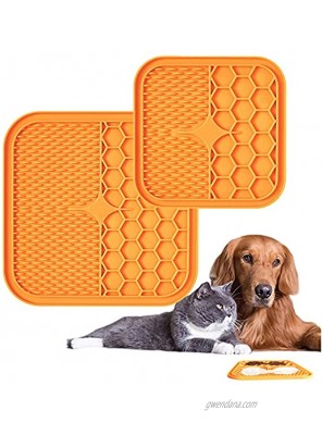Dog Lick Pad,2 Pcs Dog Licking Mat Slow Feeder for Snacks Peanut Butter Yogurt,Reduce Anxiety Boredom for Pet Training Grooming and Bathing.