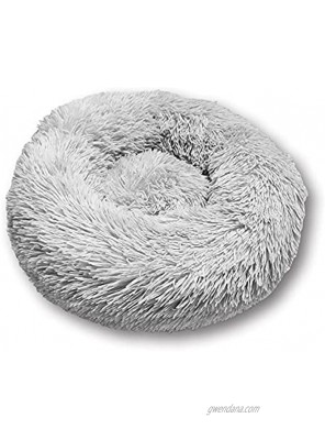 Donut Cat Bed,Suitable for Cats Or Puppies,Fall Winter,Indoor Sleeping Comfortable Kittens Teddy Kennel,Outer Cover Can Zips Off,Removable and Washable Easy to CleanS19.7" Dx7.9 H Light Grey