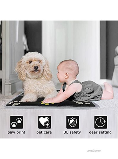Furrybaby Pet Heating Pad Waterproof Dog Heating Pad Mat for Cat with 5 Level Timer and Temperature Pet Heated Warming Pad with Durable Anti-Bite Tube Indoor for Puppies Dogs Cats