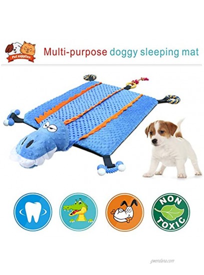 Idepet Dog Play Mat,Puppy Toy Mat with Chew Toys Multiple Dog Puzzle Interactive Toy Pet Playing Mat for Small Medium Dogs Cats,All-in-One Crocodile