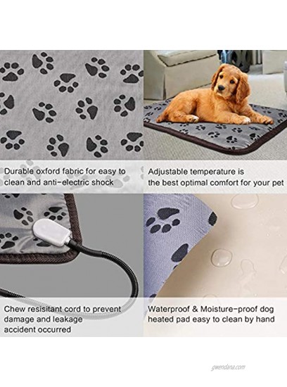 OTOFY Pet Heating Pad for Dog Cat Heat Mat Indoor Electric Waterproof Dog Heated Pad with Chew Resistant Cord Pet Blanket Warmer