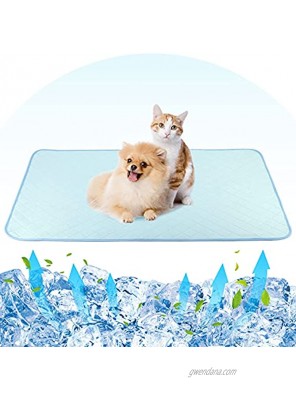 Pawaboo Pet Cooling Mat for Dogs and Cats 47''× 28'' Washable Bed Mat Cooling Pads Comfortable All Summer Large Size Pet Pee Pad Non-Slip Feeding Mat for Home and Travel Blue