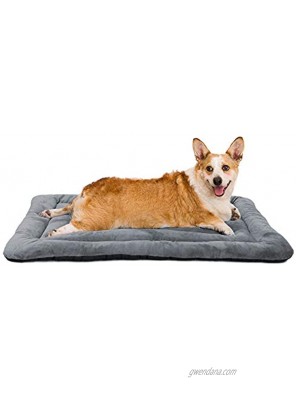 PEOPLE&PETS Dog Bed Mat Soft Crate Mat Anti-Slip Pet Mattress Machine Washable Dog Kennel Pad for Pets Sleeping 38'' x 26'' Grey