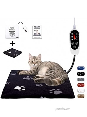 Rest-Eazzzy Pet Heating Pad Indoor Dog Heating Pad Mat with Removable Cover with 5-Level Timer 5-Level Temperature Electric Pet Warming Mat for Cat Dog Automatic Power-Off 18 X 18