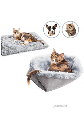 sensfun Pet Bed for Cats Small Dogs Function 2 in 1 Soft Plush Blanket for Indoor Cats Dogs Fluffy Pet Bed for Kittens Puppy Dog Machine Wash & Dryer Friendly