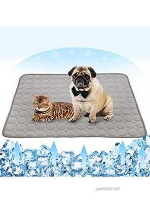 Summer Cooling Mat for Dogs Cats Self Dog Cooling Mat Blanket Breathable Pet Crate Pad Portable & Washable Pet Cooling Blanket for Small Medium and Large Pet Outdoor or Home Use 28 X 22in Coffee