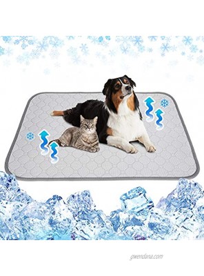 ULIGOTA Dog Cooling Mat Pet Washable Cooling Pad for Crate 42 Inch Water Absorption Reusable Dog Pee Pad for Summer Sleeping