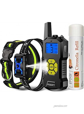 Citronella Spray Dog Training Collar with Remote 【Can't Work Automatically】,4 Modes Vibration Beep Spray Dog Collar with LED Light,2600ft Rechargeable No Shock Harmless Citronella Collar for Dog