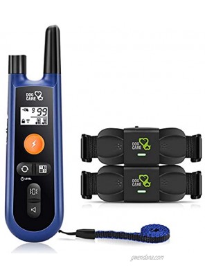 DOG CARE Dog Training Collar with Remote w 2 Receivers Rechargeable Dog Shock Collar 1000Ft Remote Range Dog Collar for Large Medium Small Dogs