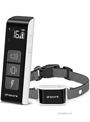 Dog Shock Collar with Remote Dog Training Collar with 4 Humane Modes 2 Channels 16 Shock Levels Rechargeable and IPX7 Waterproof 1000Ft Range E Collar with Large Display for Small Large Dogs
