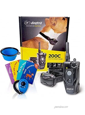Dogtra 200C Remote Training Collar 1 2 Mile Range Rechargeable Waterproof Plus 1 iClick Training Card Jestik Click Trainer Value Bundle