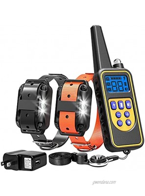 FunniPets Dog Training Collar Waterproof Dog Shock Collar with Remote 2600ft Control Range E Collar for 2 Dogs with 4 Training Modes Light Shock Vibration Beep for Medium and Large Breed Dogs
