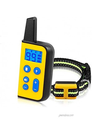 GLEMEB Dog Training Collar for Dogs Training & Behavior Aids Ecollar Dog Training Collar with Remote for Small Medium Large Pet Dog Rechargeable and LCD Display Yellow